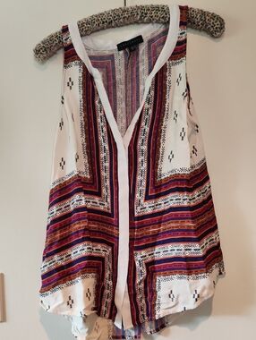 Sanctuary Striped Top in White, Blue & Rust
